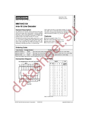 MM74HC154MTC datasheet  